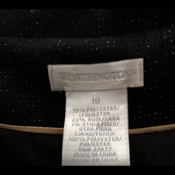 Worthington Black Metallic Princess Cut Coat - Picture 7 of 7